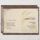 Programme de mariage du blé de pays sur parchemin (Devant / Derrière)