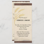 Programme de mariage du blé de pays sur parchemin (Devant / Derrière)