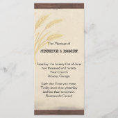 Programme de mariage du blé de pays sur parchemin (Devant)