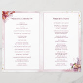 Programme de mariage du bouquet d'automne de l'aqu (Dos)