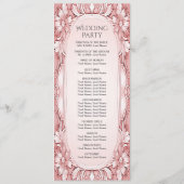 Programme de mariage du cadre floral rose (Dos)