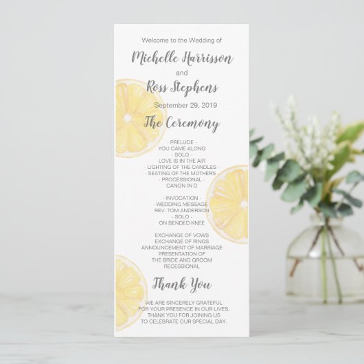 Programme de mariage du citron (Debout devant)