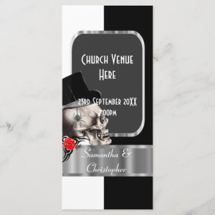 Programme de mariage du crâne gothique noir et bla