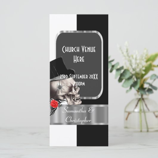 Programme de mariage du crâne gothique noir et bla (Debout devant)