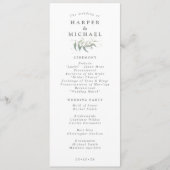 Programme de mariage du feuillage vert Sage (Devant)