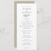 Programme de mariage du feuillage vert Sage (Devant / Derrière)