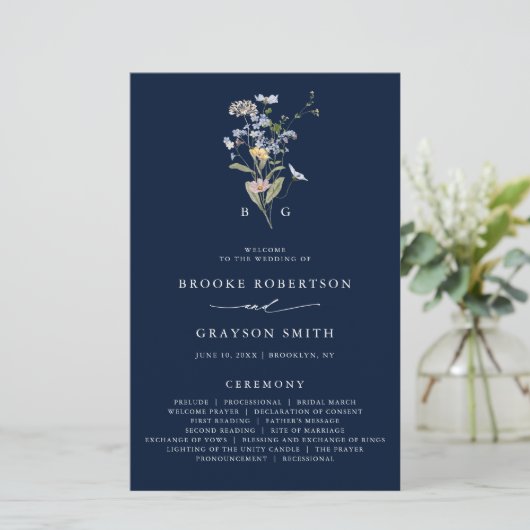 Programme de mariage du Fleur sauvage de la Marine (Debout devant)