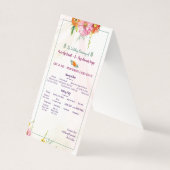 Programme de mariage du jardin de fleurs sauvages (Front)
