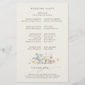 Programme de mariage du jardin du Fleur sauvage de (Dos)