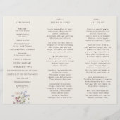 Programme de mariage du jardin du Fleur sauvage de (Dos)