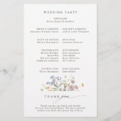 Programme de mariage du jardin du Fleur sauvage de (Dos)