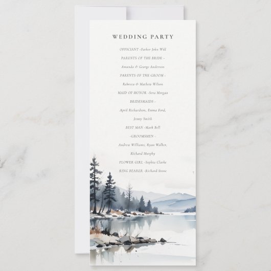 Programme de mariage du lac Snow Mountain Winter (Dos)