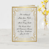 Programme de mariage du Marbre blanc de cadre géom (Fleur jaune)