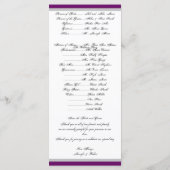 Programme de mariage du monogramme du coeur pourpr (Dos)