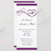 Programme de mariage du monogramme du coeur pourpr (Devant / Derrière)