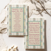 Programme de mariage du papier peint floral des an