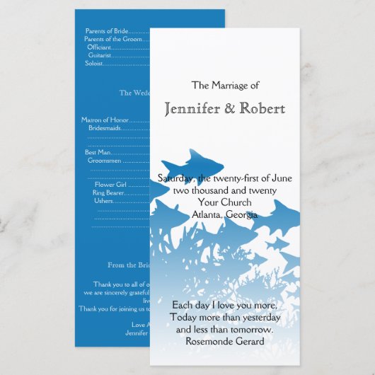 Programme de mariage du poisson bleu et du corail (Devant / Derrière)