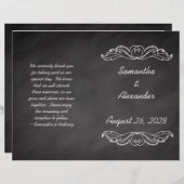 Programme de mariage du tableau de bord de l'ardoi (Devant / Derrière)