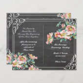 programme de mariage du tableau de bord floral (Devant / Derrière)