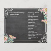 programme de mariage du tableau de bord floral (Dos)