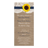Programme de mariage du tournesol bleu de la marin (Devant)