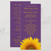Programme de mariage du tournesol jaune violet (Devant / Derrière)