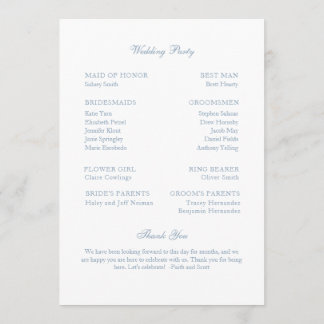 Programme de mariage Dusty Blue Monogram Wreath