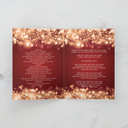 Programme de mariage Éclairage d'or (Intérieur)