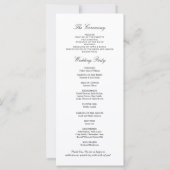 Programme de mariage écriture élégante (Dos)