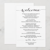 Programme de mariage écriture manuscrite rustique  (Devant / Derrière)