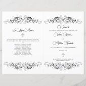 Programme de mariage Élégance Floraison Noir et Bl (Devant)