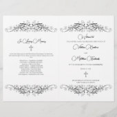 Programme de mariage Élégance Floraison Noir et Bl (Devant)