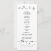 Programme de mariage élégant (Dos)