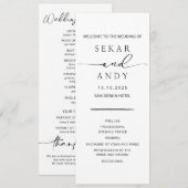 Programme de mariage élégant (Devant / Derrière)