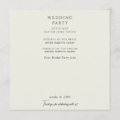 Programme de mariage élégant à fleurs blanches et (Dos)