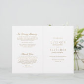 Programme de mariage élégant à l'ancienne en or (Debout devant)
