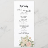 Programme de mariage élégant à l'aquarelle eucalyp (Devant)