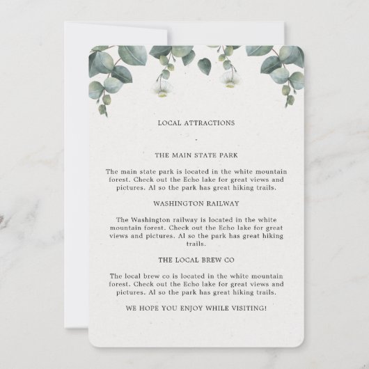 Programme de mariage élégant à l'eucalyptus (Dos)