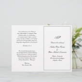 Programme de mariage élégant à monogramme plié for (Debout devant)