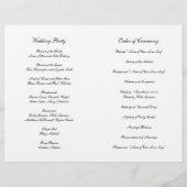 Programme de mariage élégant à monogramme plié for (Dos)