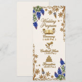 Programme de mariage élégant à motif floral Blue B (Devant / Derrière)