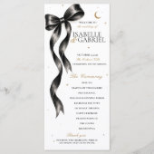 Programme de mariage élégant à ruban noir de luxe (Devant)