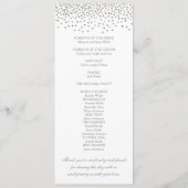 Programme de mariage Elégant Argent Confetti (Dos)