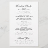Programme de mariage élégant argent noir et blanc (Dos)