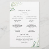 Programme de mariage élégant au vert sauge eucalyp (Dos)