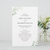 Programme de mariage élégant au vert sauge eucalyp (Debout devant)