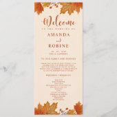 Programme de mariage élégant aux feuilles d'érable (Devant)