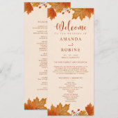 Programme de mariage élégant aux feuilles d'érable (Devant / Derrière)