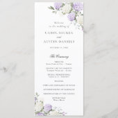 Programme de mariage élégant aux fleurs d'hortensi (Devant)