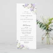 Programme de mariage élégant aux fleurs d'hortensi (Debout devant)